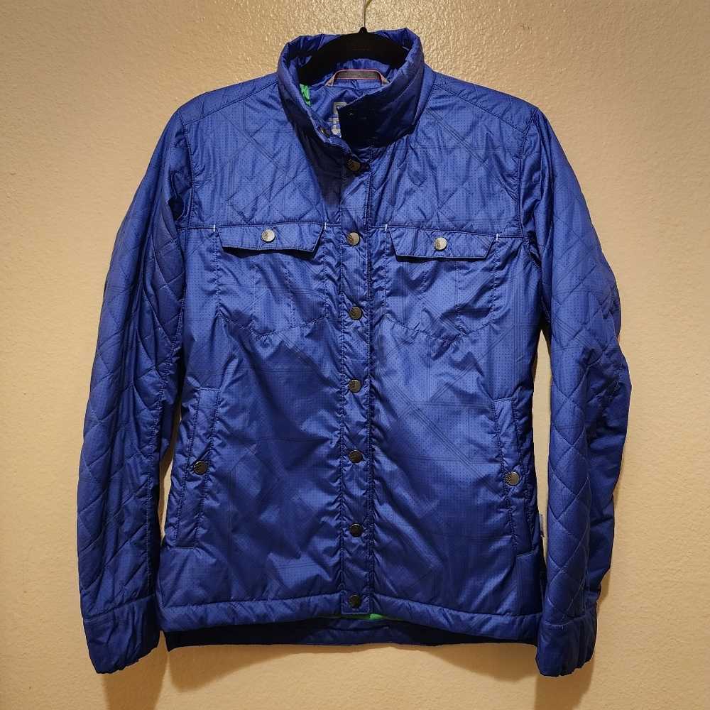 Stio Women's blue Insulated Snap quilted jacket Shirt